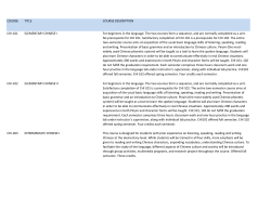 Chinese Course Descriptions