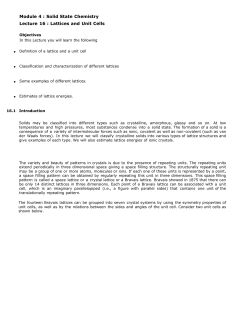Lattices and Unit Cells