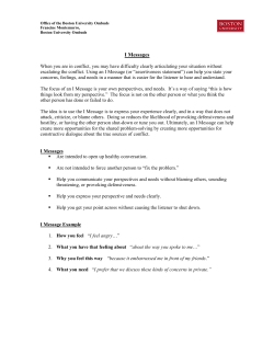 I Messages - Boston University