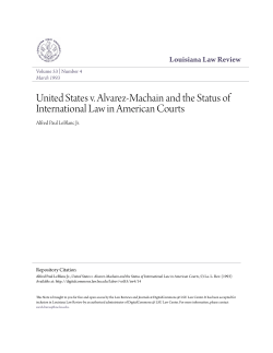 United States v. Alvarez-Machain and the Status of International Law