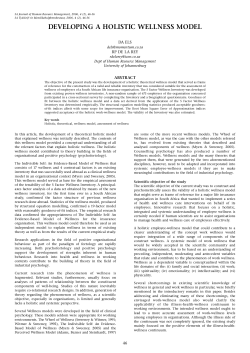 developing a holistic wellness model