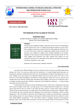 THE PROBLEM OF EVIL IN LORD OF THE FLIES INTERNATIONAL