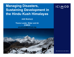 Managing Disasters, Sustaining Development in the Hindu Kush
