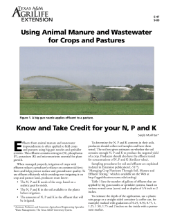 E-47. Using Animal Manure and Wastewater for Crops and Pastures