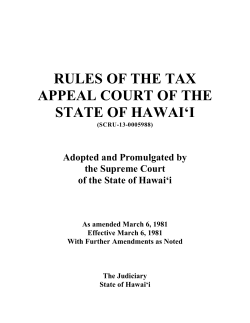 rules of the tax appeal court of the state of hawai`i