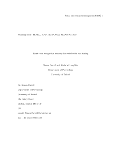 Serial and temporal recognition[C258] 1 Running head: SERIAL