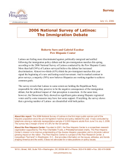 2006 National Survey of Latinos: The Immigration Debate