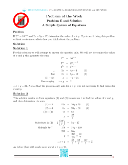Problem of the Week - Sino Canada School