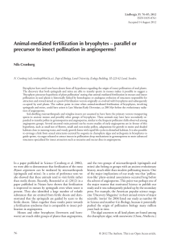 Animal-mediated fertilization in bryophytes &ndash; parallel or