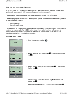 How can you enter the prefix codes? If you are using your