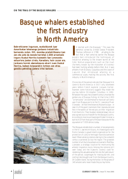 Basque whalers established the first industry in North