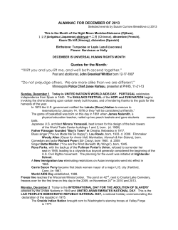 ALMANAC FOR DECEMBER OF 2013 Quotes for the Month: &ldquo;I`ll lift