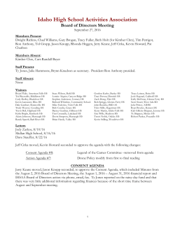 September 2016 Synopsis - Idaho High School Activities Association