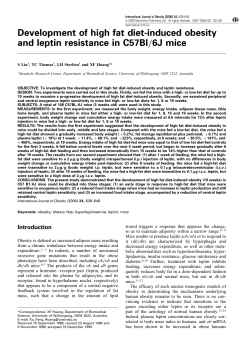 Development of high fat diet-induced obesity and leptin