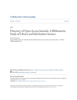 Directory of Open Access Journals: A Bibliometric Study of Library