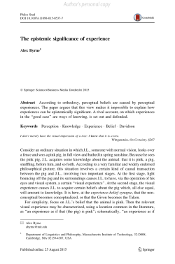 The epistemic significance of experience