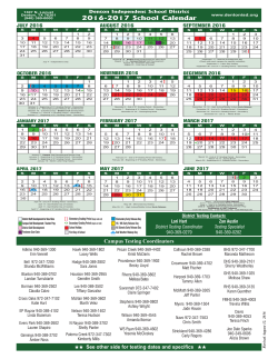 Student Testing Dates