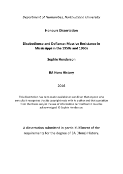 Disobedience and Defiance: Massive Resistance in Mississippi in
