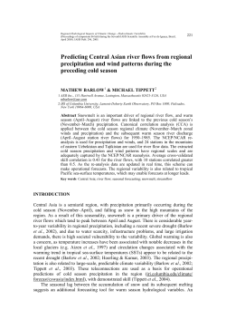 Predicting Central Asian river flows from regional precipitation and
