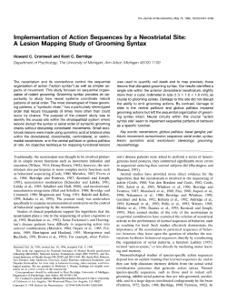 A Lesion Mapping Study of Grooming Syntax