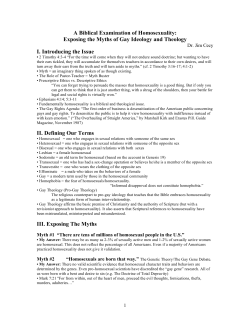 A Biblical Examination of Homosexuality