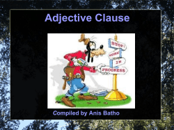 Sentence Composing &ndash; Adjective Clause