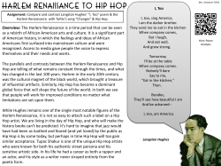 Overview: The Harlem Renaissance is a time period that can be