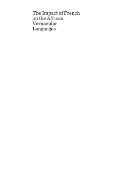 The Impact of French on the African Vernacular Languages
