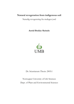 Natural revegetation from indigenous soil