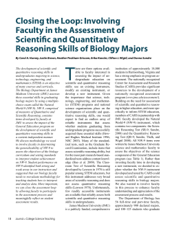 Closing the Loop: Involving Faculty in the Assessment of Scientific