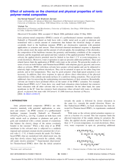 Effect of solvents on the chemical and physical properties of ionic