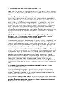 A Conversation between Anna Maria Maiolino and Helena Tatay