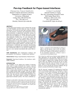 Pen-top Feedback for Paper