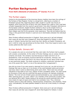 Puritan Background