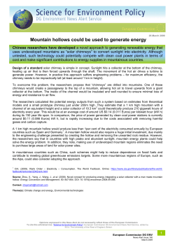 Mountain hollows could be used to generate energy