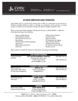 studio services and vendors