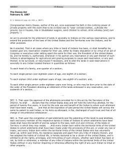 DAVOLT US History Primary Source Document The Dawes Act