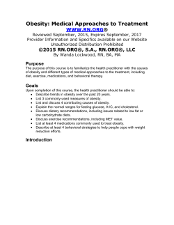 Obesity: Medical Approaches to Treatment