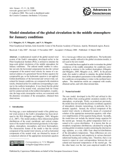 Model simulation of the global circulation in the middle atmosphere