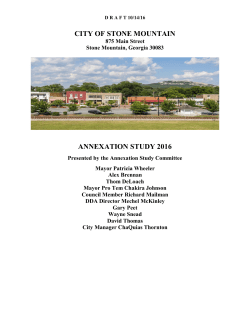 CITY OF STONE MOUNTAIN ANNEXATION STUDY 2016
