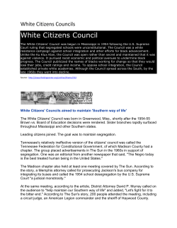 White Citizens Council - Whitman Middle School