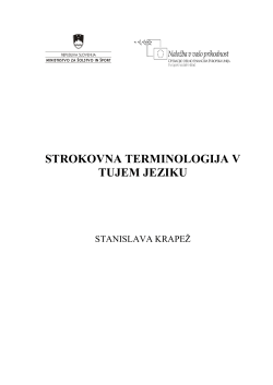 STROKOVNA TERMINOLOGIJA V TUJEM JEZIKU
