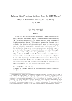 Inflation Risk Premium: Evidence from the TIPS Market&lowast; Olesya V