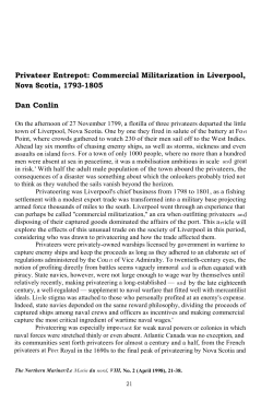 Privateer Entrepot - Canadian Nautical Research Society