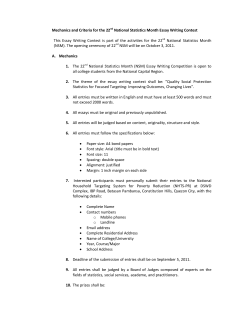 Mechanics and Criteria for the 22nd National Statistics Month Essay
