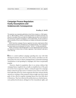 Political Money: Deregulating American Politics, Selected Writings