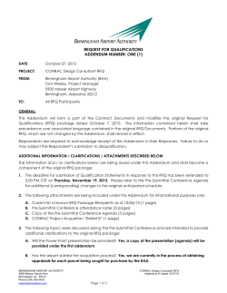 DOCUMENT 00 91 13 - Birmingham-Shuttlesworth International