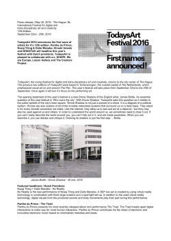 Press release | May 30, 2016 The Hague, NL