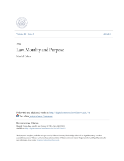 Law, Morality and Purpose - Digital Repository