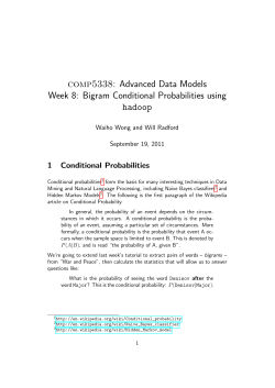 Bigram Conditional Probabilities using hadoop